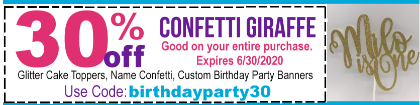 1st birthday party coupon