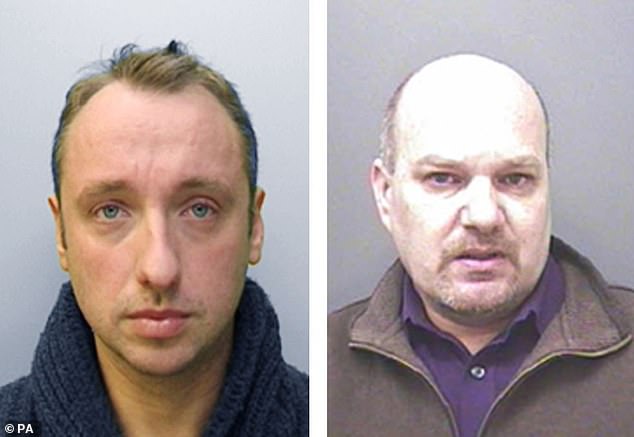 Matthew Lisk, (pictured left) 36, was sentenced to seven years for conspiring to engage in sexual activity with a child under 13. David Harsley, 55, (pictured right) was sentenced to two years for conspiracy to engage in sexual activity with a child under 13