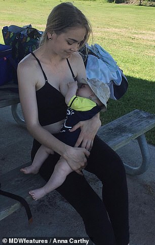 Inspiring: Anna says she knew she wanted to breastfeed from the moment she found out she was pregnant with her son, Winn, who is now 18 months old