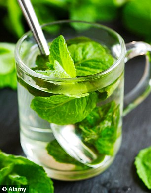 Peppermint tea helps with digestion