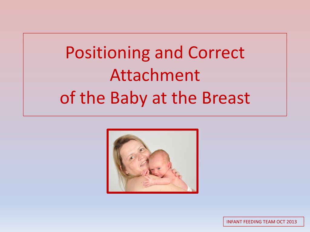 Positioning and Correct Attachment of the Baby at the Breast