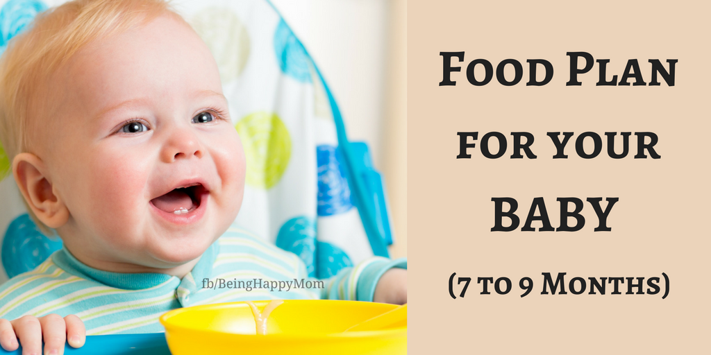 Food food chart from 7 to 9 months